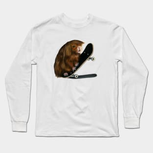 Skateboarding Guinea Pig Long Sleeve T-Shirt